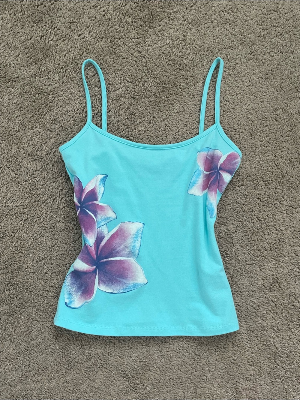 BRAND NEW Y2K Teal Floral Tank